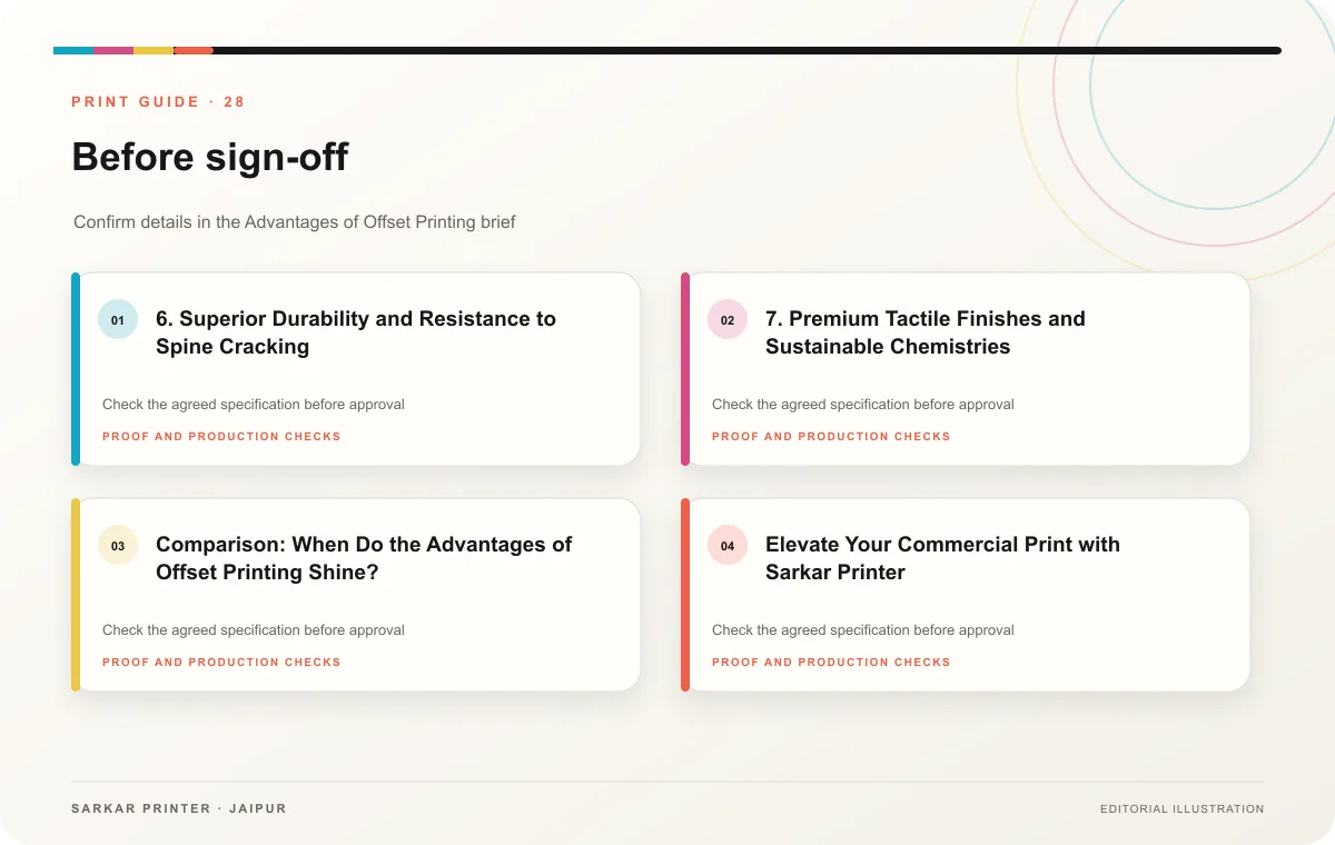 Proof to print workflow infographic for Advantages of Offset Printing: Why It Beats Digital
