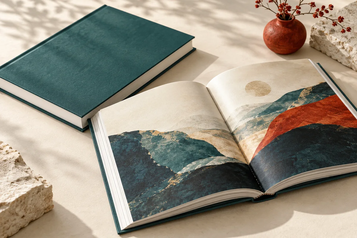 Printed books, catalogues and bound publication samples