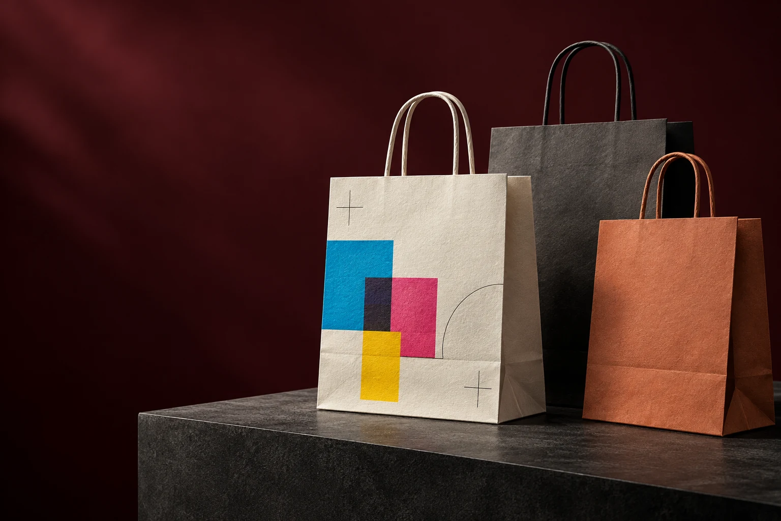 Concept sample of printed paper carry bags