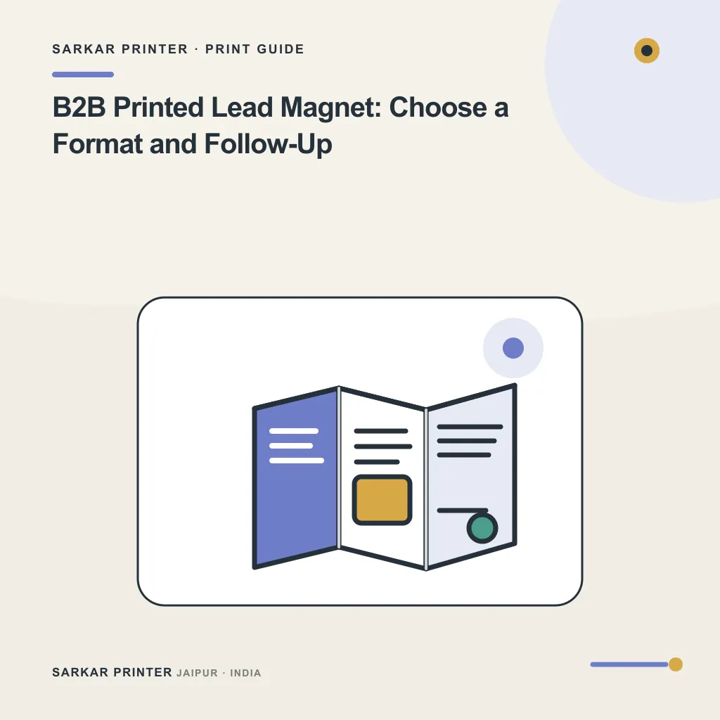 Illustrated cover for B2B Printed Lead Magnet: Choose a Format and Follow-Up