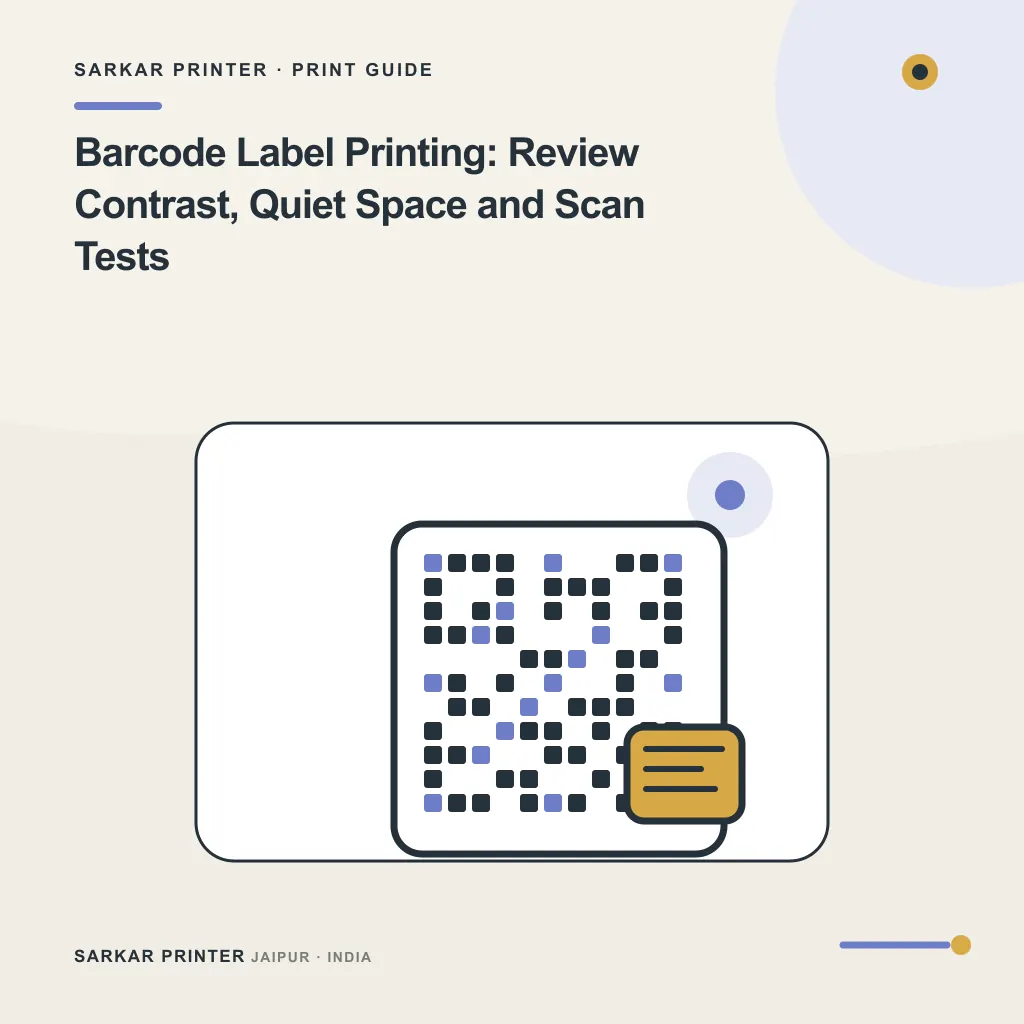 Illustrated cover for Barcode Label Printing: Review Contrast, Quiet Space and Scan Tests