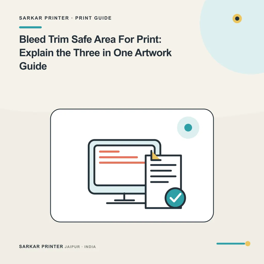Illustrated cover for Bleed Trim Safe Area For Print: Explain the Three in One Artwork Guide