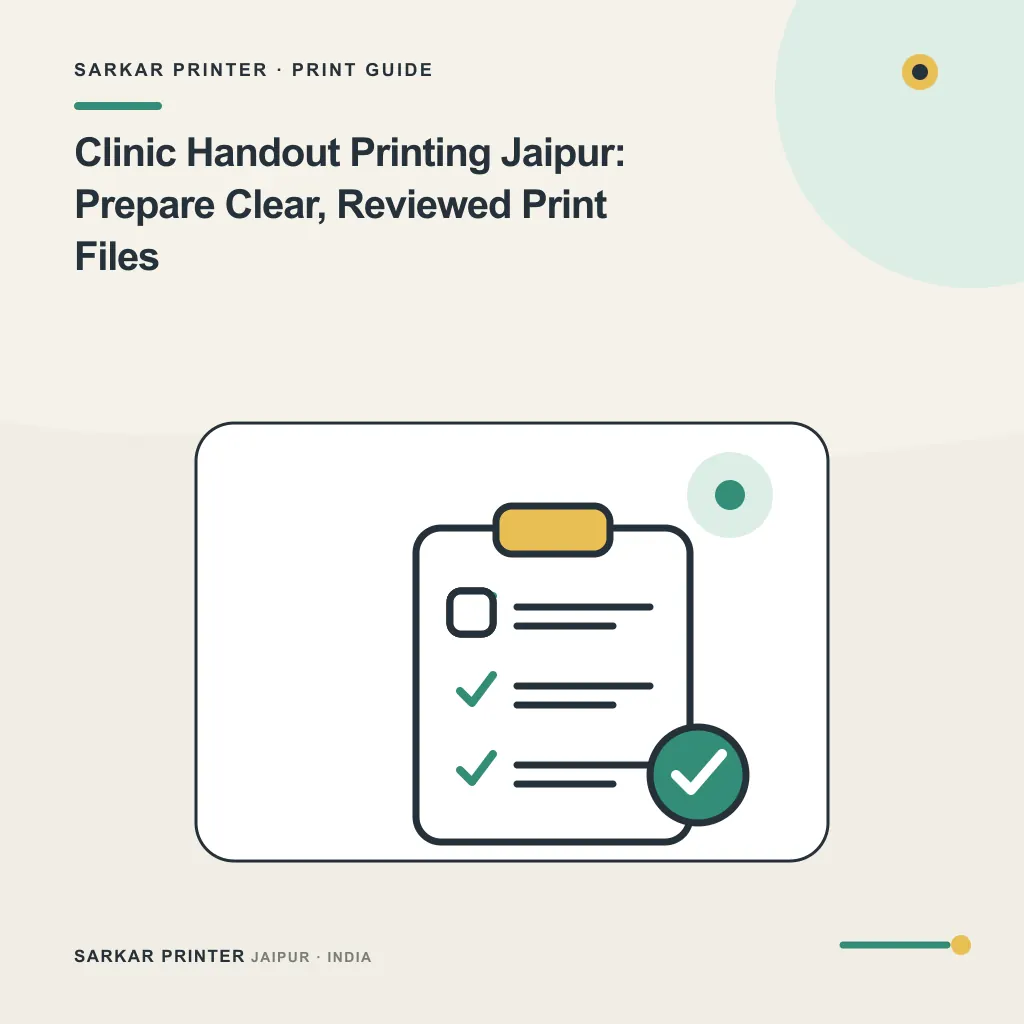 Illustrated cover for Clinic Handout Printing Jaipur: Prepare Clear, Reviewed Print Files