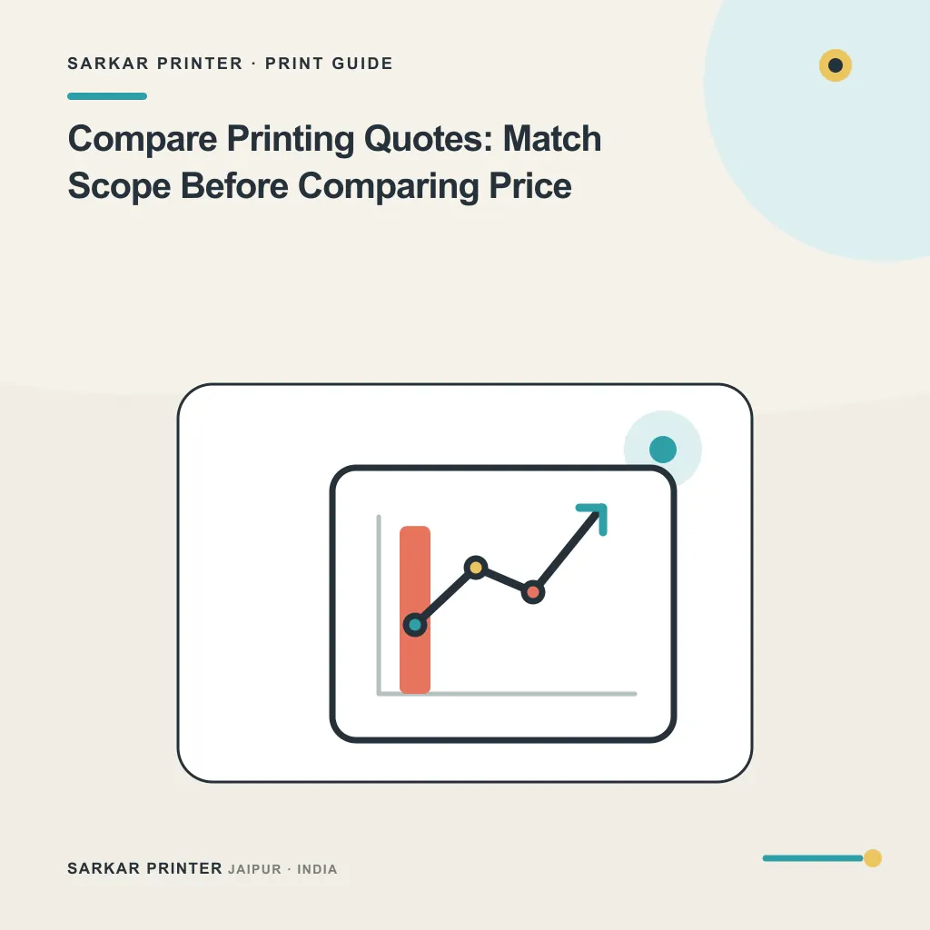 Illustrated cover for Compare Printing Quotes: Match Scope Before Comparing Price