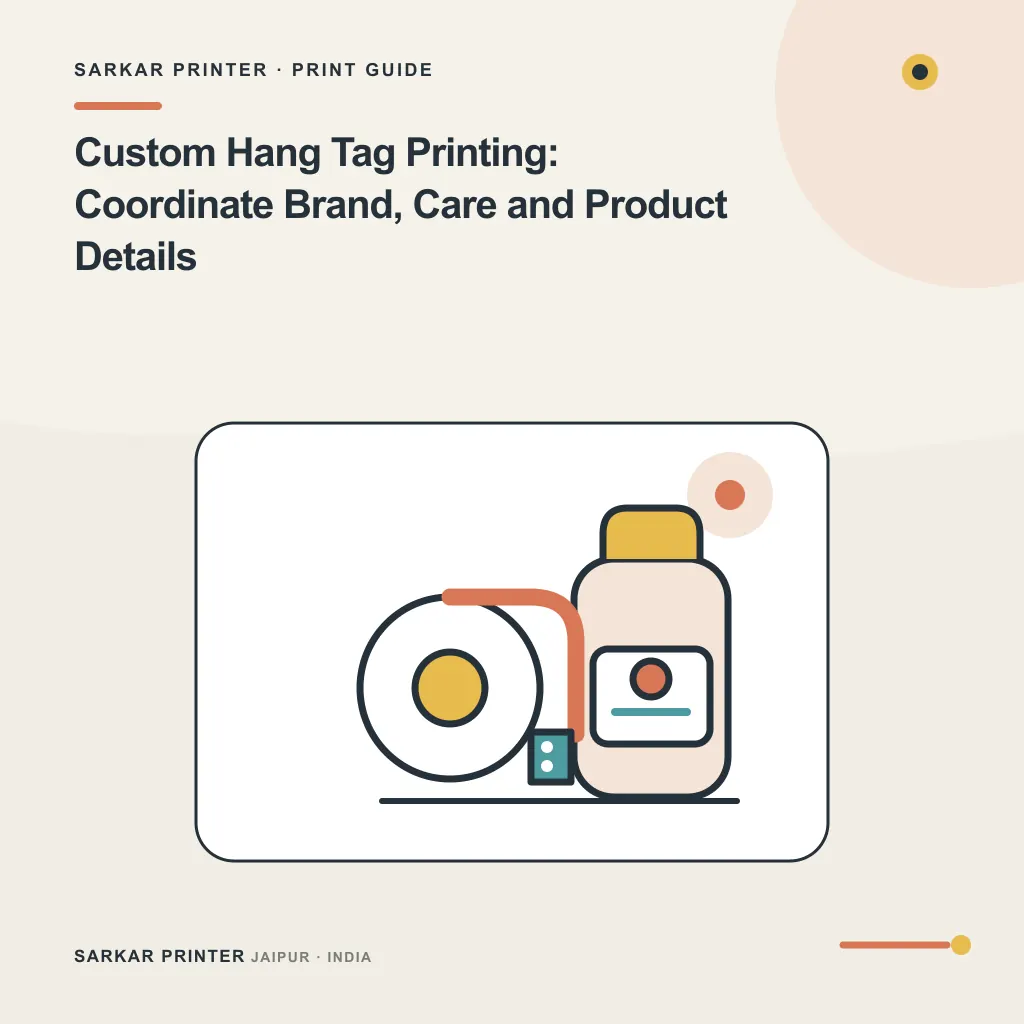 Illustrated cover for Custom Hang Tag Printing: Coordinate Brand, Care and Product Details