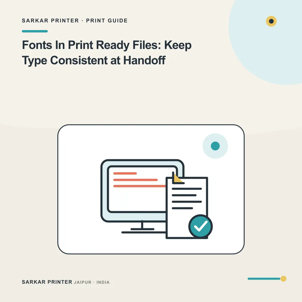 Illustrated cover for Fonts In Print Ready Files: Keep Type Consistent at Handoff