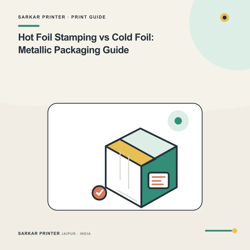 Concept visual for Hot Foil Stamping vs Cold Foil: Metallic Packaging Guide