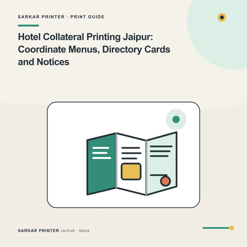 Illustrated cover for Hotel Collateral Printing Jaipur: Coordinate Menus, Directory Cards and Notices