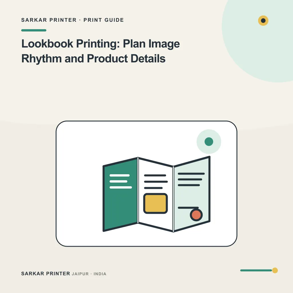 Illustrated cover for Lookbook Printing: Plan Image Rhythm and Product Details