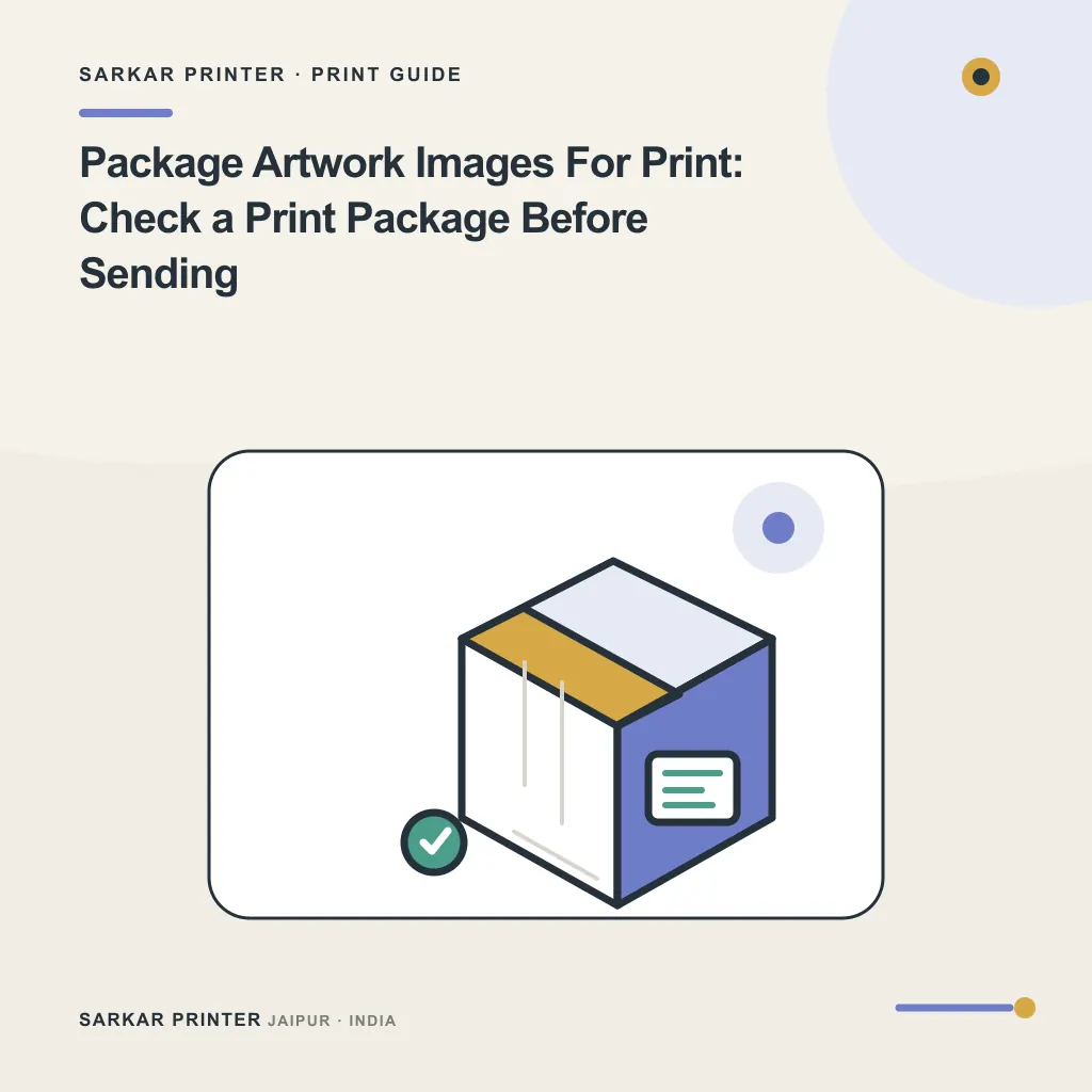 Illustrated cover for Package Artwork Images For Print: Check a Print Package Before Sending