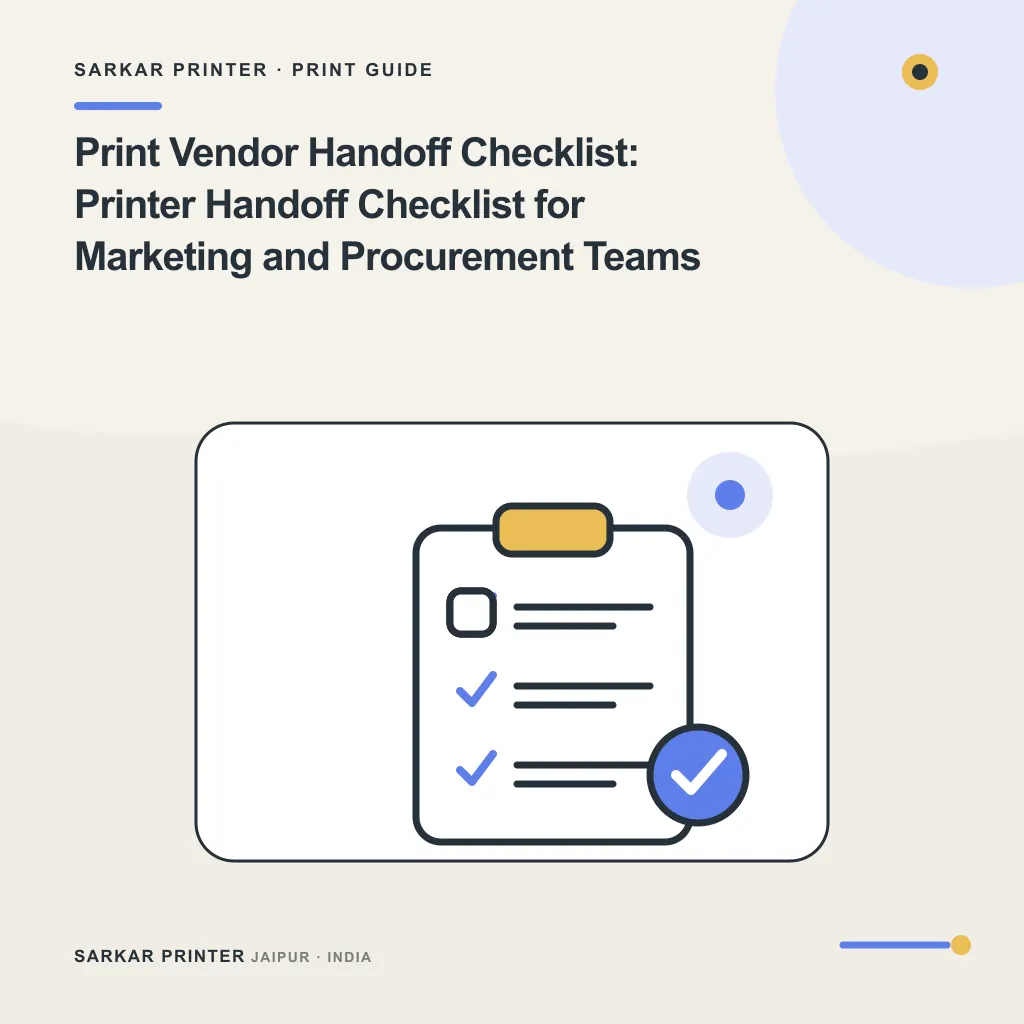 Illustrated cover for Print Vendor Handoff Checklist: Printer Handoff Checklist for Marketing and Procurement Teams