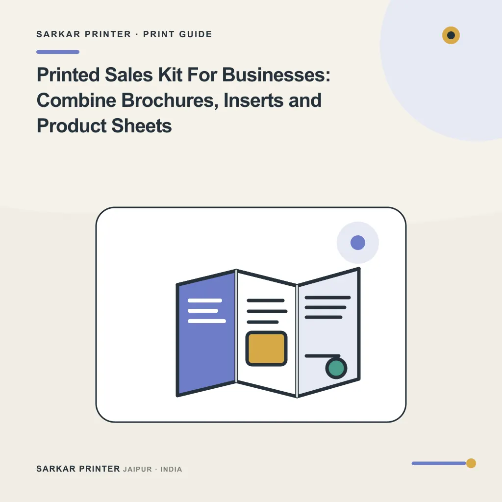 Illustrated cover for Printed Sales Kit For Businesses: Combine Brochures, Inserts and Product Sheets