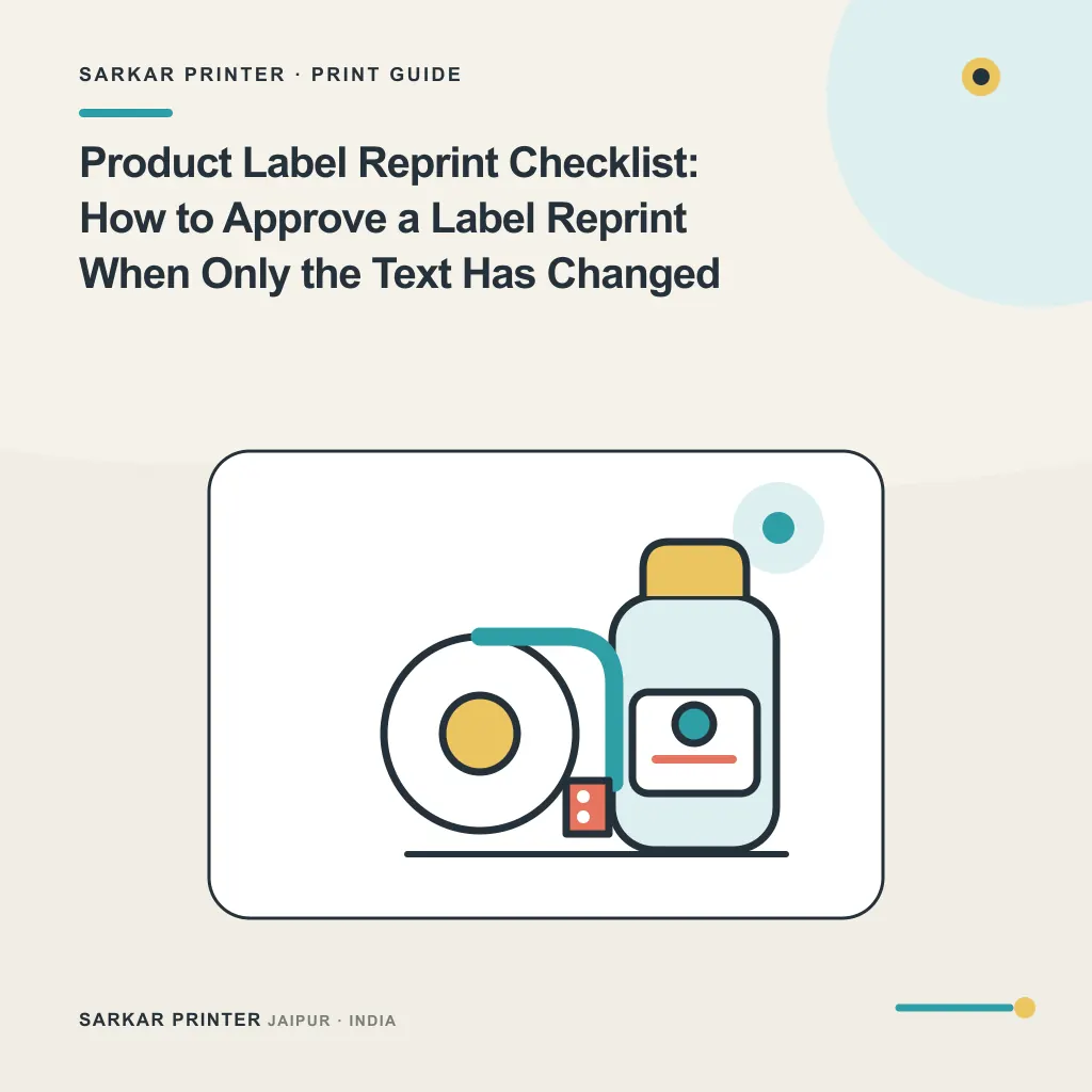 Illustrated cover for Product Label Reprint Checklist: How to Approve a Label Reprint When Only the Text Has Changed