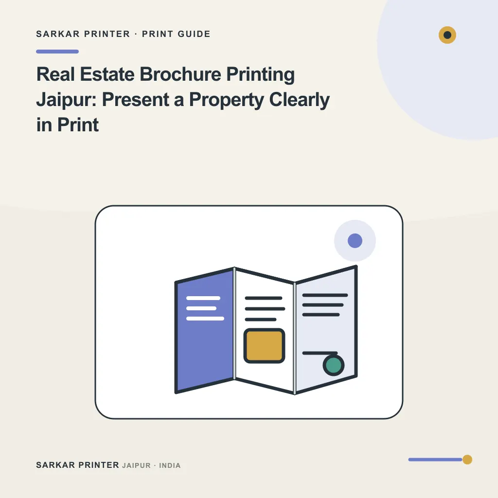 Illustrated cover for Real Estate Brochure Printing Jaipur: Present a Property Clearly in Print