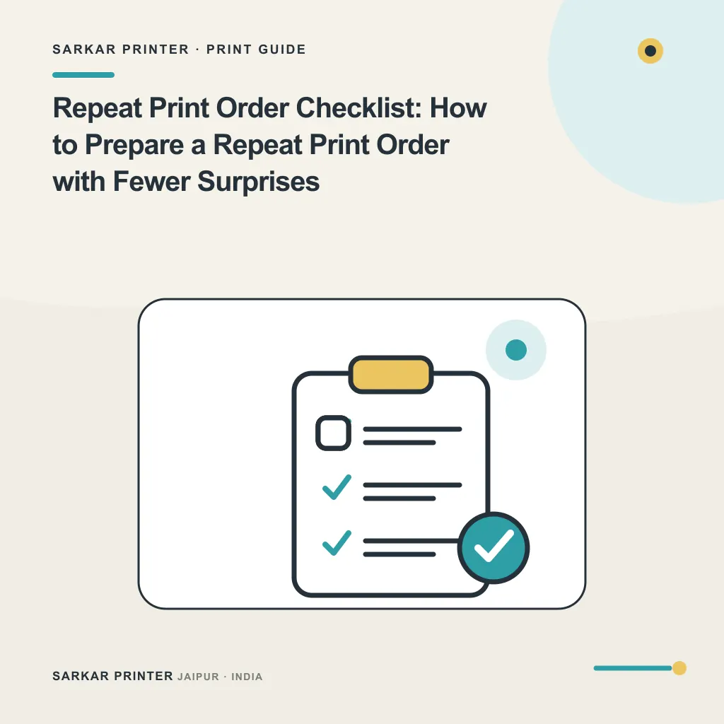 Illustrated cover for Repeat Print Order Checklist: How to Prepare a Repeat Print Order with Fewer Surprises