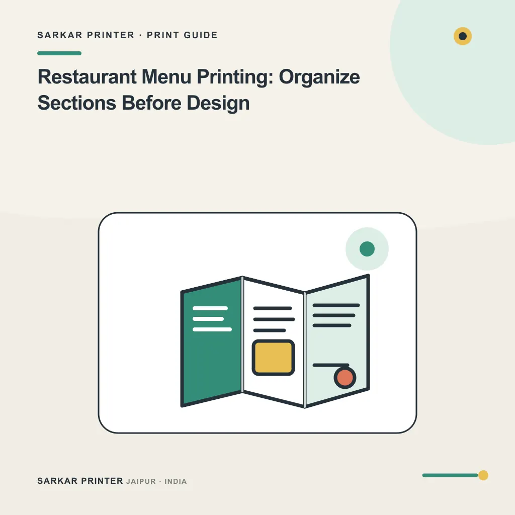 Illustrated cover for Restaurant Menu Printing: Organize Sections Before Design