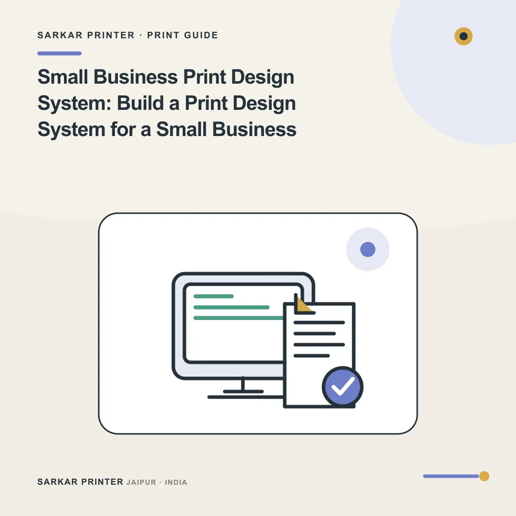 Illustrated cover for Small Business Print Design System: Build a Print Design System for a Small Business