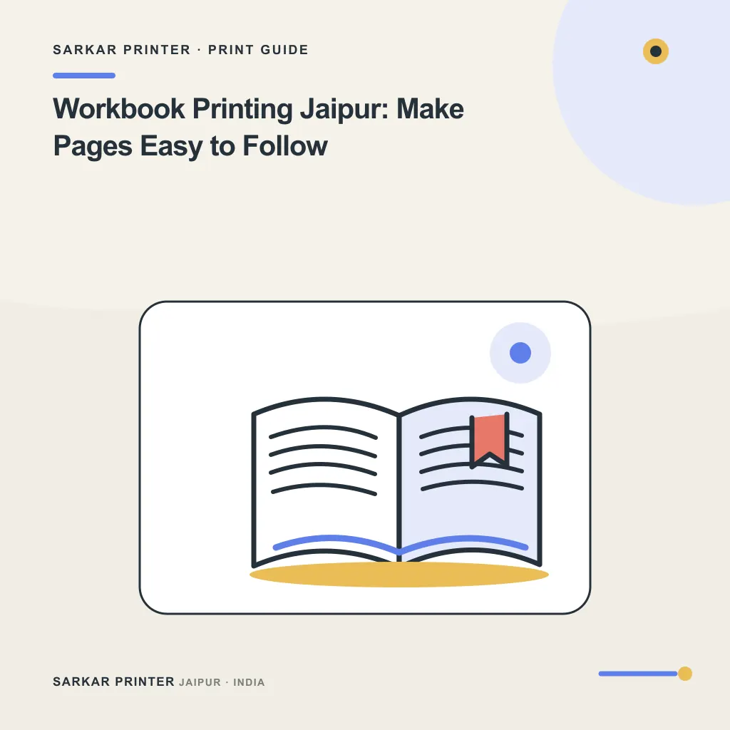 Illustrated cover for Workbook Printing Jaipur: Make Pages Easy to Follow