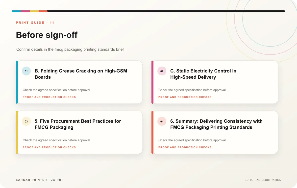 Proof to print workflow infographic for FMCG Packaging Printing Standards: High-Volume Production