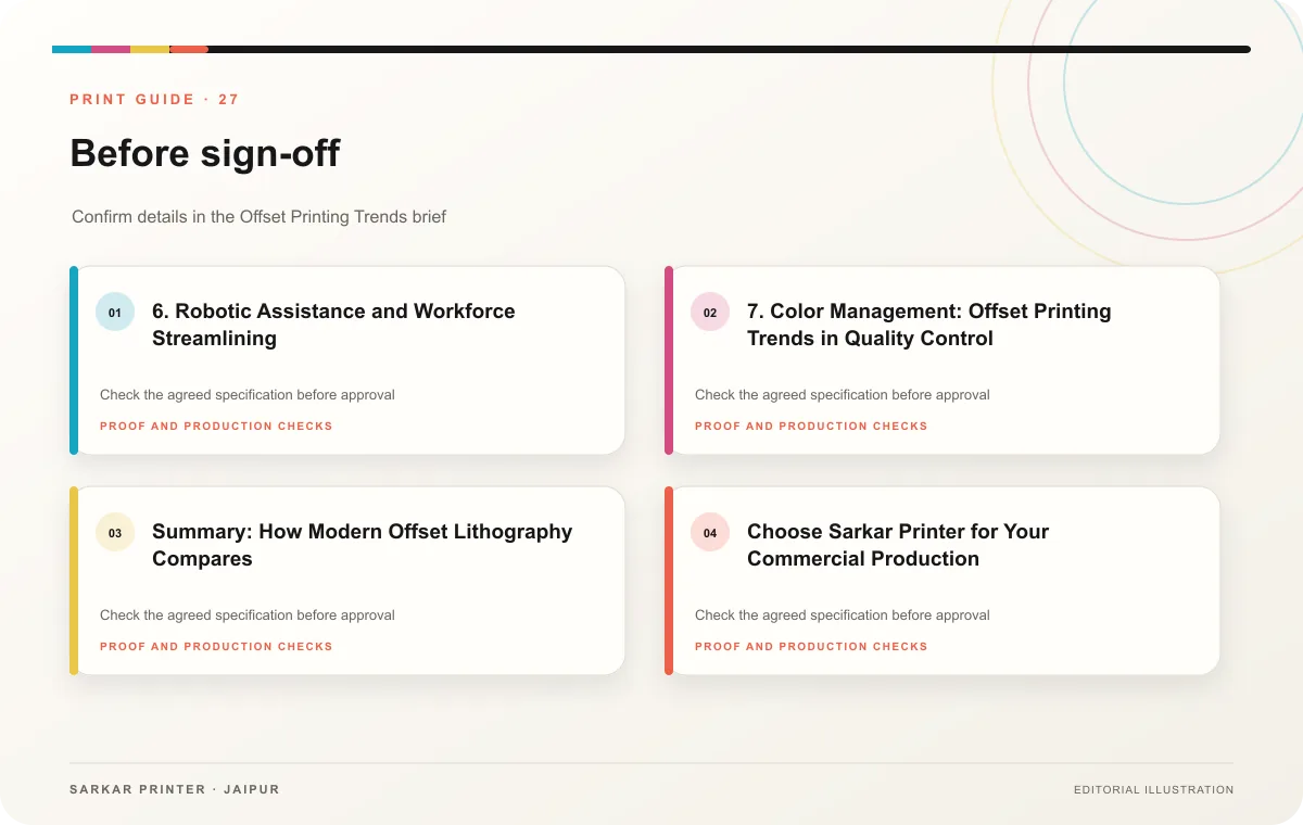 Proof to print workflow infographic for 7 Offset Printing Trends in 2026: Why Do They Matter?